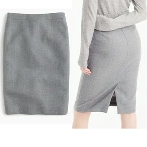 $198.00 J. Crew Signature No.2 wool pencil skirt timeless classy Grey sz 4